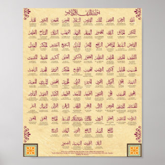99 Namn Allah Poster