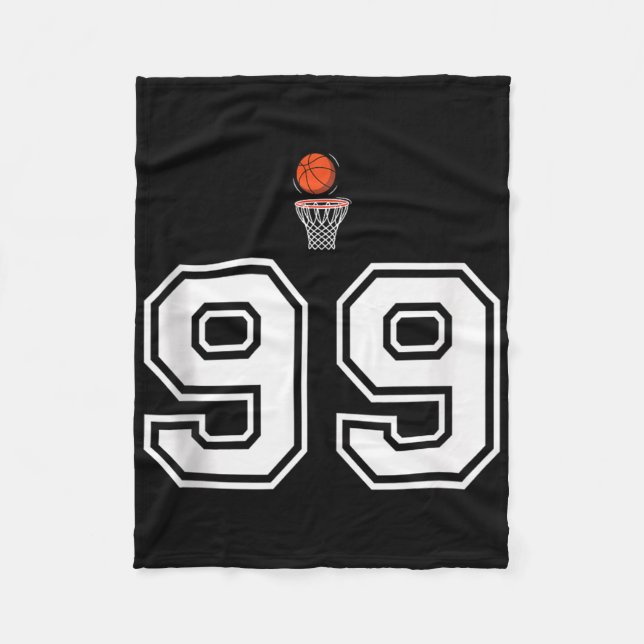 99 Nummer Basketball Stil Vintage White Tanktop Fleecefilt (Framsidan)
