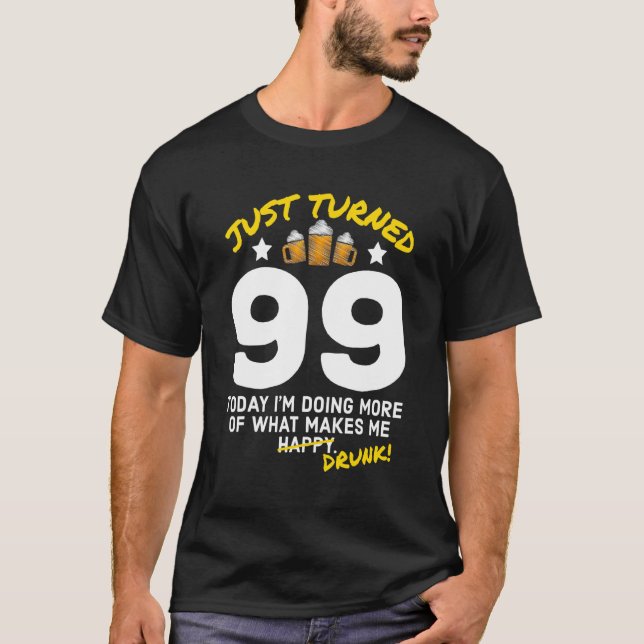 99 öl som dricker 99:e födelsedagskalkern G T Shirt (Framsida)