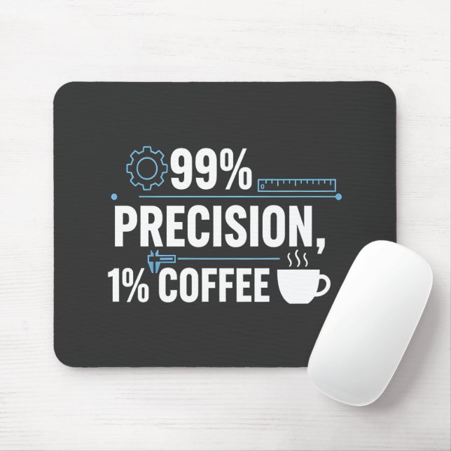 99% Precision 1% Kaffe Rolig Kvalitetsingenjör Musmatta (Med mus)