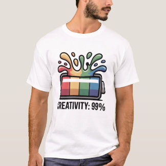 99 procents kreativitetsbatteri stänk rolig konstn t shirt