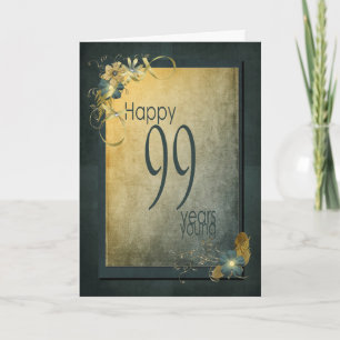 99th Födelsedag-vintage ram Kort