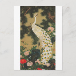 9. 老松孔雀図, gammal Gräs-träd för 若冲 och påfågel, Vykort