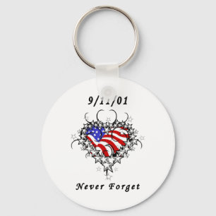 9/11/01 Patriotic Tattoo Nyckelring