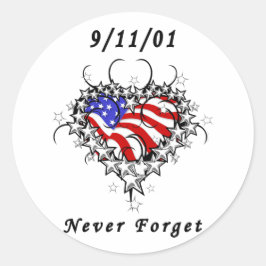 9/11/01 Patriotic Tattoo Runt Klistermärke