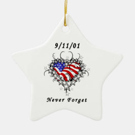 9/11/01 patriotiska tatuering julgransprydnad keramik
