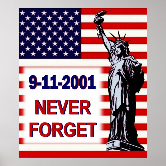 9-11-2001-Glöm aldrig Poster (Framsidan)