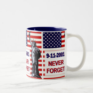 9-11-2001 glöm aldrig Två-Tonad mugg
