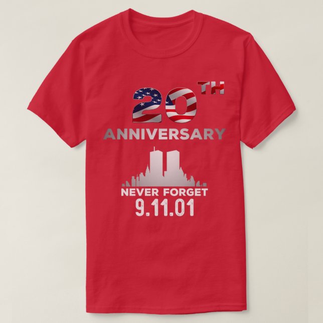 9 11 20-årsdagen Glöm aldrig 9 T Shirt (Design framsida)