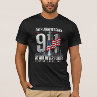 9/11 25-årsjubileum Glöm Aldrig 2001-2026 T Shirt