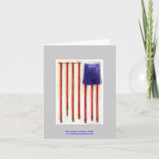 9/11 Amerikansk Flagga Brandman Tribute Notkort Kort (Framsida)