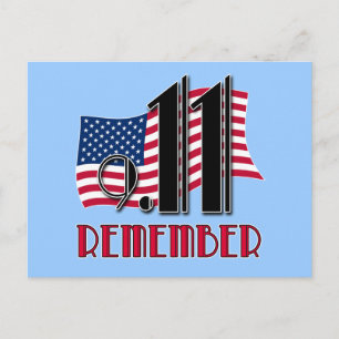9/11 ÅTERKOMMER MED amerikanska Flagga Tshirts Vykort