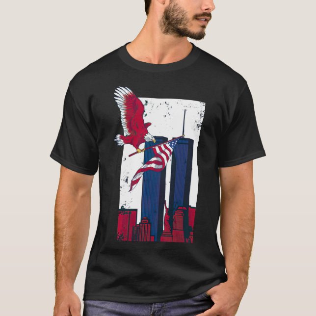 9 11 Glöm Aldrig 9 11 Minnesmärke _av T-Shirt (Framsida)