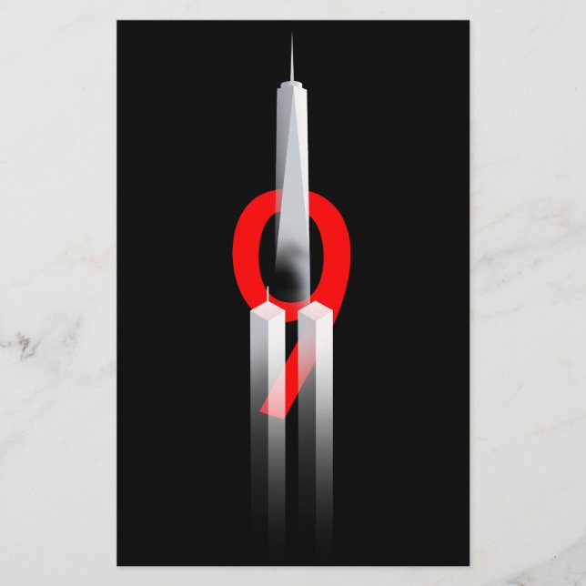 9 11 Glöm aldrig att minnas 9.11.2001 Memorial Brevpapper (Framsida)