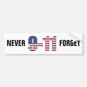 9-11 glöm aldrig bildekalet bildekal