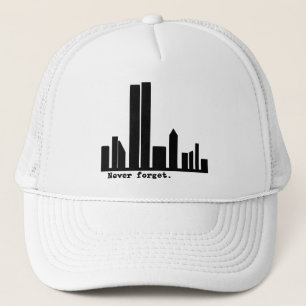 9-11 glöm aldrig NY-horisontTshirts, knäppas Truckerkeps