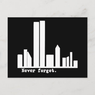 9-11 Glöm aldrig NY Skyline Tshirts, knappar Vykort