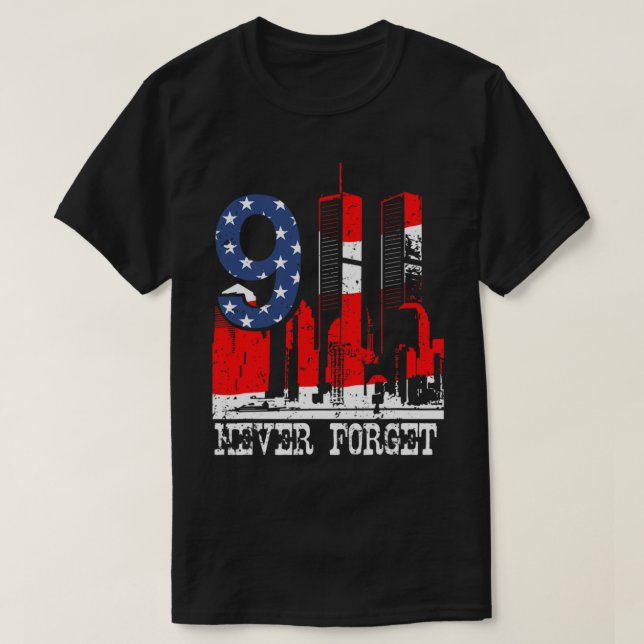 9-11 Glöm aldrig T Shirt (Design framsida)