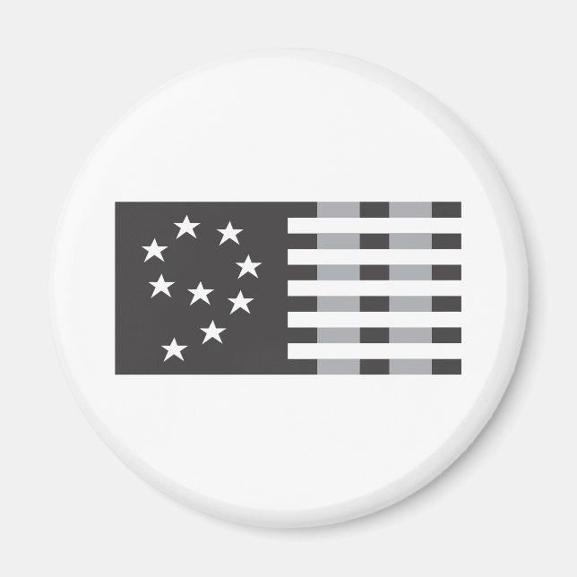 9-11 Högtidlig Logotyp Svartvit Magnet (Framsidan)