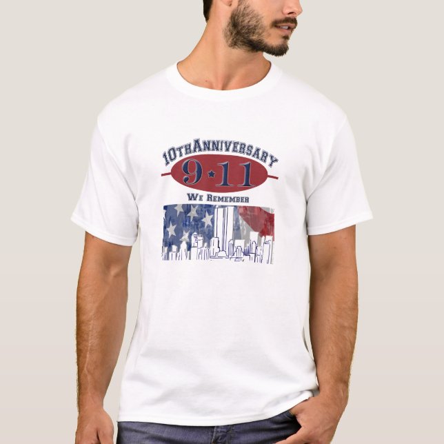 9-11 jubileums- utslagsplatsskjorta för 10th tee shirt (Framsida)