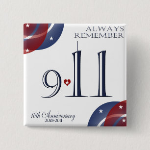 9-11 knäppas den tionde patriotiska årsdagen knapp