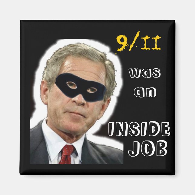 9/11-kvadratisk knapp magnet (Framsidan)