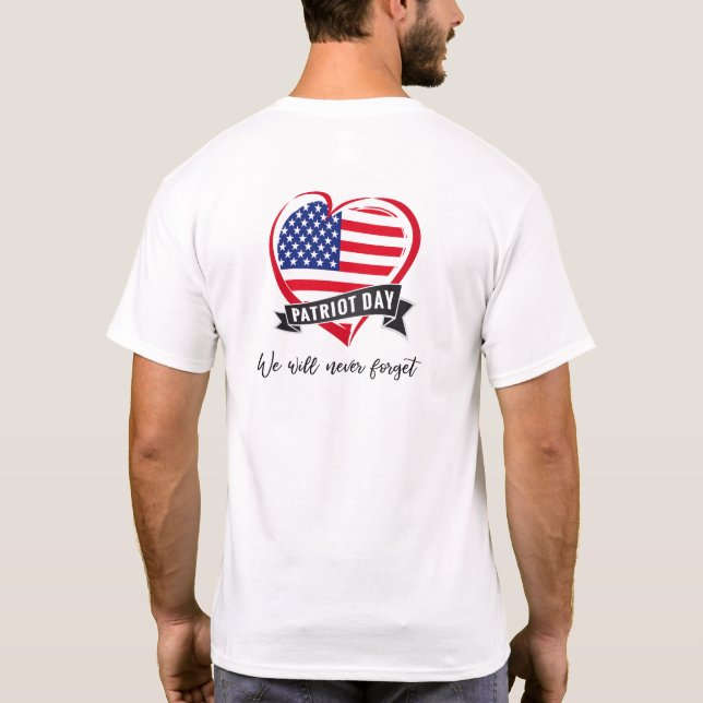 9/11 Memorial - Vi kommer aldrig att glömma T-Shir T Shirt (Baksida)