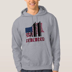 9/11 MINNS med amerikanska flagganTshirts Sweatshirt Med Luva