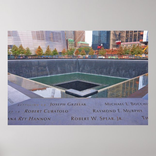 9-11 Nollminnesmärke på marken Poster (Framsidan)