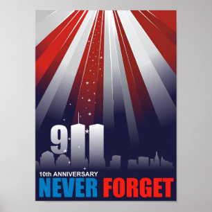 9/11 september 11 Glöm aldrig att Poster
