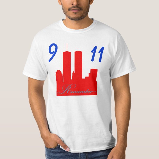 9/11 September 11 minns: WTC-T-tröja Tee Shirt (Framsida)