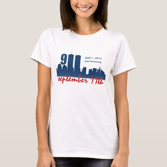 9/11 september 11 september 2011 WTC - Dam Ringer  T-shirt (Framsida)