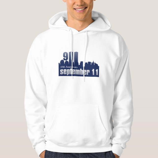 9/11 September 11th - 10th årsdagHoodie Sweatshirt Med Luva (Framsida)