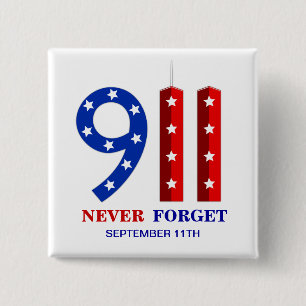 9/11 September 11th - glöm aldrig - WTC stift Knapp
