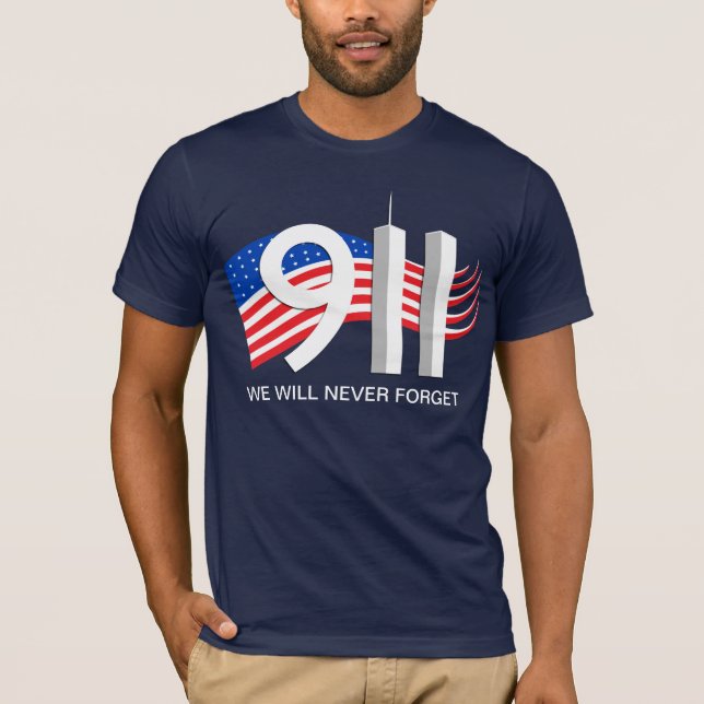 9/11 September 11th - vi ska glömmer aldrig Tee (Framsida)