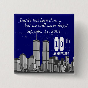 9-11 tionde årsdag knapp