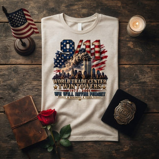 9/11 Tvillingtornen Amerikansk flagg hyllning T Shirt