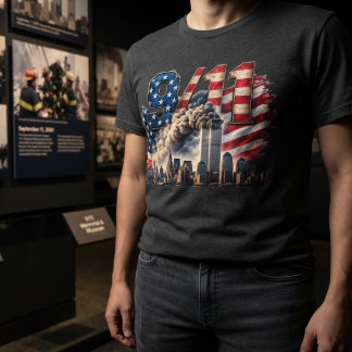 9/11 Twin Towers Amerikansk Flaggminnesmärke T Shirt