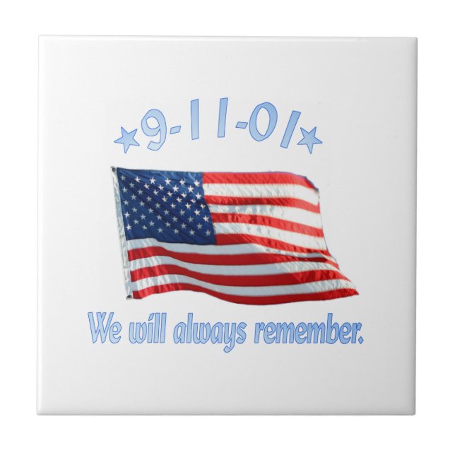 9-11 Vi kommer alltid ihåg Kakelplatta (Framsidan)