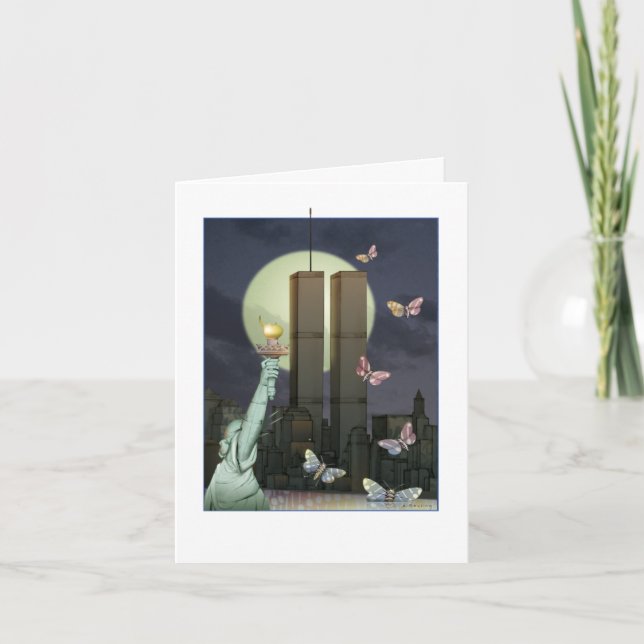 9/11 - World Trade Center på natten Kort (Framsida)