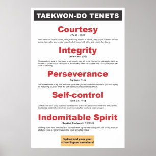 9-3 Anpassade Taekwon-Do Tenets Poster