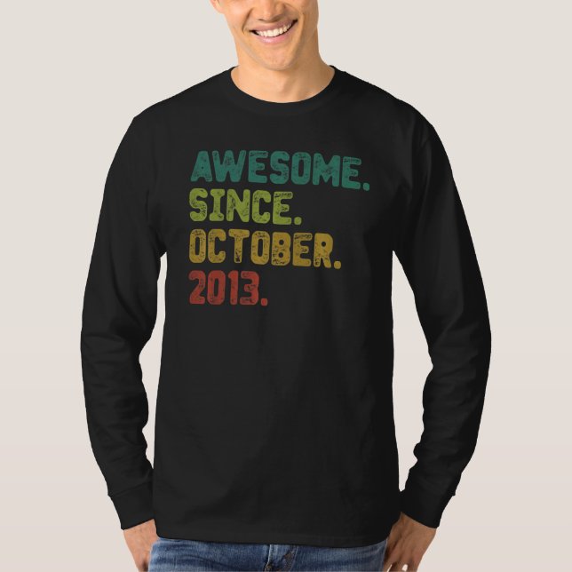 9 Ålder Fantastisk sedan oktober 2013 9:e födelsed T Shirt (Framsida)