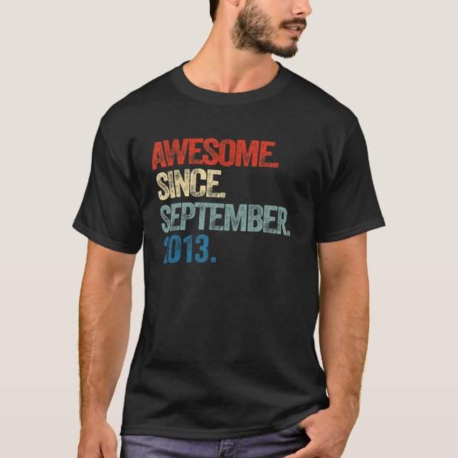 9 Ålder Fantastisk sedan september 2013 9:e födels T Shirt (Framsida)