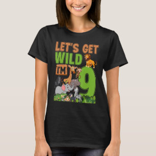 9 Ålder Zoo Birthday Safari Jungle Animal 9th B T Shirt