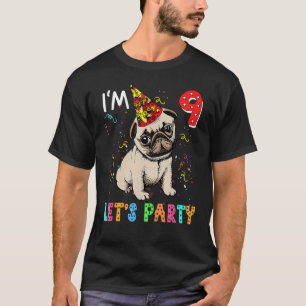 9 Åldershundar vid 9:e födelsedagen Låt oss Party T Shirt