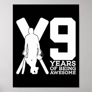 9 år av att vara Awesome Cricket 9-årsdag Poster