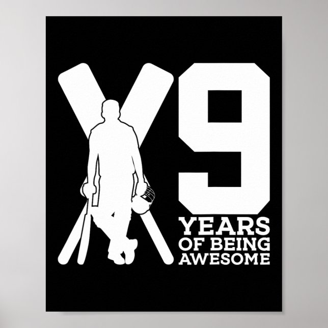 9 år av att vara Awesome Cricket 9-årsdag  Poster (Framsidan)