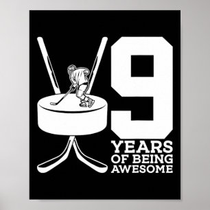 9 ÅR AV ATT VARA FANTASTISK ICE HOCKEY 9:E BIRTHDA POSTER