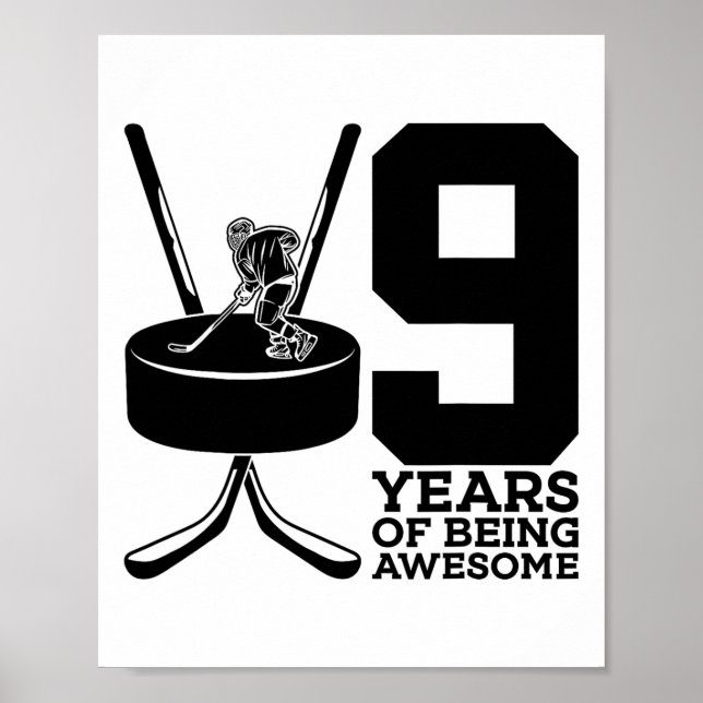 9 år av att vara fantastisk ishockey 9-års födelse poster (Framsidan)