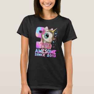 9 år Cute Unicorn Fantastisk sedan 2013 T Shirt